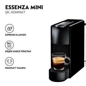 Resim Nespresso Essenza Mini C30 Kapsüllü Siyah Kahve Makinesi 