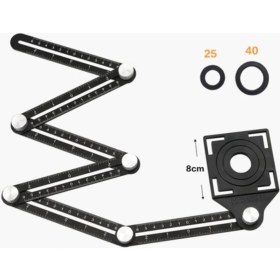 Resim Tekno Trust 2 Yıl Alüminyum Alaşım Delik Şablon Cetveli Fayans Granit Ölçme Cetveli Lazermetre 