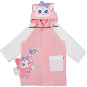 Resim Sevimli Karikatür Tavşan Anaokulu Erkek Ve Kız Bebek Yağmurluğu Yağmurluk Pembe S 