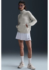 Resim Nike Club Fleece Mock Gx Qz Top Sweatshirt Kadın Oversize Kısa Yarım Fermuar Sweatshirt Krem Krem 