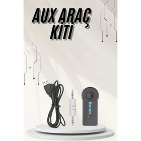 Resim Yeni Nesil Bluetooth Aux Araç Kiti Siyah Tv Tablet Telefon Araç Araba 