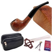 Resim Falconetti Kahverengi Sandalwood Ahşap Pipo Seti Rc88-takim 