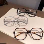 Resim 1 adet/2 adet Moda Retro Kare Gözlük, Büyük Çerçeve Tasarımı - Açık Lensli Kolej Stili için En İyi Aksesuar 
