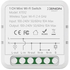 Resim Smart Akıllı Sıva Altı Tekli Anahtar Switch Mobil Uygulama Wi-Fi Bluetooth Uzaktan Kontrol X7012 