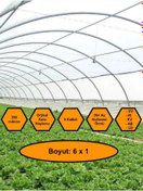 Resim NetBazaars Sera Naylonu, 36 Aylık, 5 Katkılı, 350 Micron 6x1 Şeffaf Sera Örtüsü, UV Dayanımlı, IR, EV, AB, LD 