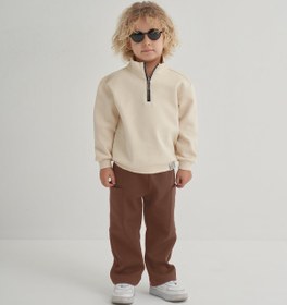 Resim Unisex Çocuk İnterlok Pantolon Kahve - 1-2 Yaş 