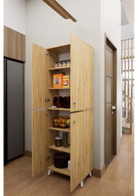 Resim Mirobi Axis Çok Amaçlı Mutfak Dolabı Kiler Dolabı Erzak Dolab... Çam 