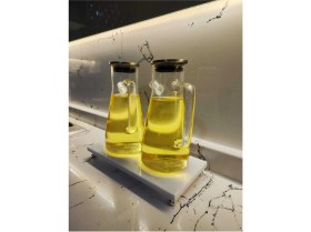 Resim Mediterian Beyaz Mermer Yağdanlık Altlığı, Şık ve Dekoratif Tasarım, 6,4 L Hacim 