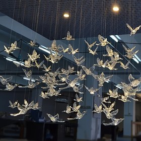 Resim 2D Düz, 20 adet akrilik kuş şeklinde kolye - şeffaf asılı süsleme, düğünler, Noel ağaçları, partiler için uygun - elektrik gerektirmez, asmak kolay 