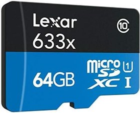 Resim Lexar 64GB MicroSDXC 633X Hafıza Kartı (SD Adaptör) 