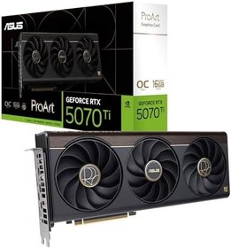 Resim ASUS PROART-RTX5070TI-O16G-NVIDIA-GEFORCE-RTX 5070 TI-16GB GDDR7-256bit-OC-1xHDMI-2xDP-USB-C-DLSS4 EKRAN KARTI 