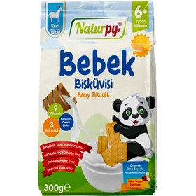 Resim NATURPY Organik Keçi Sütlü Vitaminli Bebek Bisküvisi 300g 
