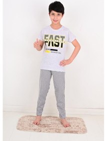 Resim Vitmo erkek çocuk kısa kollu pijama takımı fast model gri 