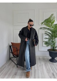 Resim Keymoda Kadın Premium Kalite Kaşe Kaban Siyah Siyah 