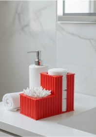 Resim İkisi Bir Arada Kulak Pamuğu & Pamuk Organizeri Kırmızı 