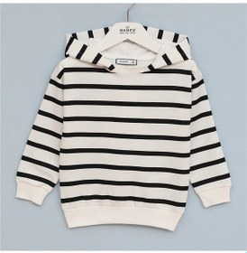 Resim Wanex Erkek Çocuk Kapüşonlu Çizgili Sweatshirt - 16685 Siyah 