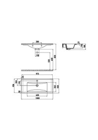 Resim Creavit SU100 Etajerli Dolap Mobilya Uyumlu Lavabo 45 x 100 CM 