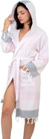 Resim EMİLLİE MİRA HAVLU PEŞTEMAL BORNOZ UNİSEX -% 100 PAMUK Açık Pembe L/XL 