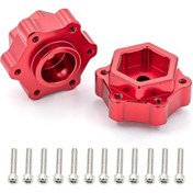 Resim Losi 1/8 Lmt 4wd Monster Truck İçin 5mm Genişletme Kırmızı Alüminyum Altıgen Dönüştürücü Seti 2 Adet 