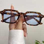 Resim Retro Klasik Dikdörtgen Moda Gözlükler - Kaplumbağa Kabuğu Çerçeve, Metal Menteşe, Dekoratif Lensler - Günlük ve Parti Kullanımı İçin Kadın & Erkek 