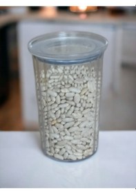 Resim Kuru Gıda Erzak Saklama Kabı Vakumlu Kapak Baharatlık 1 Lt Şeffaf 