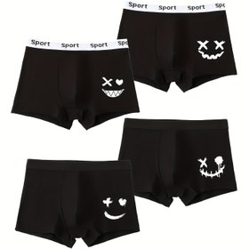 Resim 4'ü 1 arada Erkek Boksör Külotları - Yumuşak Nefes Alabilen İç Çamaşırı, Minimalist Günlük ve Spor Giyim, Günlük ve Spor Şortları - Boyutlar 130, 140, 150, 160 - Aktif Erkekler İçin - Günlük ve Spor Temelleri, Boksör Şortları, Rahat İç Çamaşırı, Basit Tasarım, Dayanıklı Yapı, Aktif Yaşam, Klasik Stil, Yüksek Kaliteli Malzeme, Aktif Çocuklar 