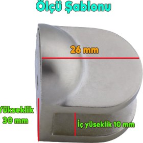 Resim Badem10 Cam Tutucu Ahşap Raf Tutucu Cam Etejeri Metal U Tipi Vidalı Saten (4 Adet) 