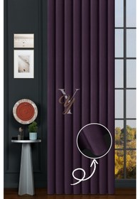 Resim İpek Kadife Fon Perde V-28 Mor Mor 