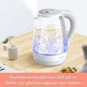 Resim Mena Rise Sh30W 1,7Lt Mavi Işıklı Cam Kettle & Su Isıtıcı 1178227 