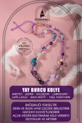 Resim OSMANLI DOĞAL TAŞ Yay Burcu Kolye Ametist Jasper Kalsedon Labradorit Lapis Lazuli Mavi Apatit Yeşil Aventurin 