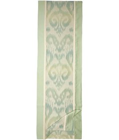 Resim Nil Yeşili İkat Desenli Deri Aksesuarlı Runner - Nil Yeşili / 320x55 cm 