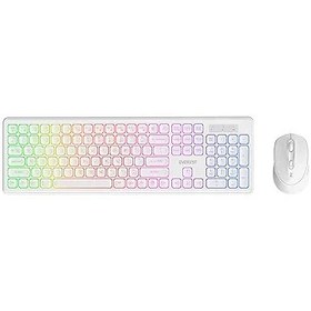 Resim Everest KM-319BT 2.4G+BT1+BT2 Çoklu Cihaz Bağlantılı Q Set Kablosuz Tak ve Kullan Klavye + Mouse (BEYAZ) 