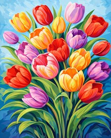 Resim Sayılarla Boyama Seti - Laleler - 60x75 