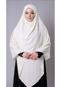 Resim Hürrem Bone Krem Pratik Hazır Geçmeli Tesettür Eşarp Medine İpeği Bağcıklı Sufle Hijab 2301 40 