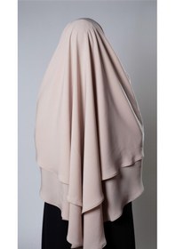 Resim Hürrem Bone Bej Pratik Hazır Geçmeli Tesettür Eşarp Medine İpeği Bağcıklı Çift Katlı Sufle Hijab 2302 12 