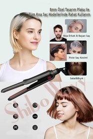 Resim Shibowavy Ince Başlıklı Saç Düzleştiricisi ( Kısa Saçlı Kadınlar Ve Erkekler Için Özel Tasarım ) 