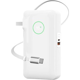 Resim Wiwu Wi-p049 Noble Serisi Type-c Kablolu Dijital Led Göstergeli Powerbank Pd 35w 10000mah Beyaz 