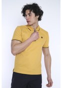 Resim Erkek Spor Hardal Polo Yaka Slim Fit T-Shirt-3348 Hardal 