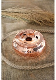 Resim Bakır Kül Tablası Çekiç Dövmeli Bakır Renk 