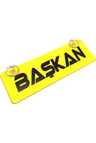 Resim Özgürce Sarı Dekoratif Cam Plaka Vantuzlu, Şık ve Dayanıklı Tasarım 22X7.5CM 