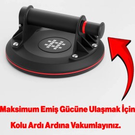 Resim 140 kg Vakumlu Vantuz Yüksek Güçlü Emiş Cam Seramik Mermer Ağır Yük Taşıma Vakum Vantus 