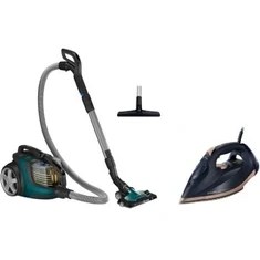 Resim XB9185/07 Marathon Ultimate Toz Torbasız Elektrikli Süpürge 899 W, Powercyclone 10, Triactive Ultra LED Başlık, Power Max Sensör Philips DST7510 Ütü 