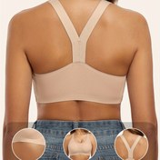 Resim 1 Adet Kadınlar İçin Çıkarılabilir Kupalı ve Y-Kayışlı Dikişsiz Nefes Alabilen Sütyen - Yoga, Koşu, Egzersiz için Şık ve Rahat Tüm Mevsim Spor Giyimi, Hafif Yapılı Ayarlanabilir Askılı Aktivite Ekipmanı 