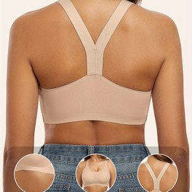 Resim 1 Adet Kadınlar İçin Çıkarılabilir Kupalı ve Y-Kayışlı Dikişsiz Nefes Alabilen Sütyen - Yoga, Koşu, Egzersiz için Şık ve Rahat Tüm Mevsim Spor Giyimi, Hafif Yapılı Ayarlanabilir Askılı Aktivite Ekipmanı 