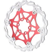 Resim Jeemson Hafif Alüminyum Alaşımlı Renkli Altı Vidalı Bisiklet Fren Diski - Kırmızı 180mm 