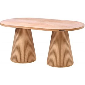 Resim Masifart Apole 180 Lik Fıçı Çizgili Oval Masa Cilasız Ham Ham 