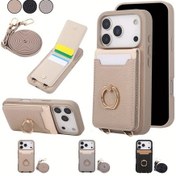 Resim Cloud011 Siyah iPhone Uyumlu 16e İçin Şık Suni Deri Çapraz Body Çanta 5 Kartlık 