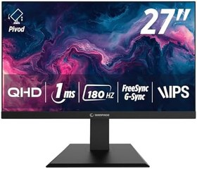 Resim Rampage MIRACLE MC27RQ180 27'' 180Hz 1ms Fast IPS QHD 2K HDR Freesync Pivot PC Flat Oyuncu Monitörü 