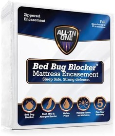 Resim Bed Bug Blocker Hepsi Bir Arada Yatak Örtüsü, Tam, Beyaz 