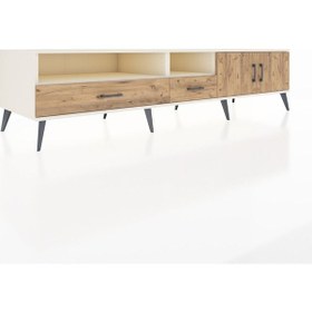 Resim Kronos Tv Ünitesi 3 Raflı 2 Çekmeceli 2 Kapaklı 220x59x51 Aytaşı-çam Atlas Çam/atlas Çam - Aytası 